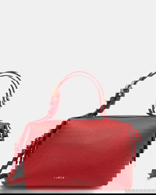 Furla poșetă de piele Double Mini Boston Bag