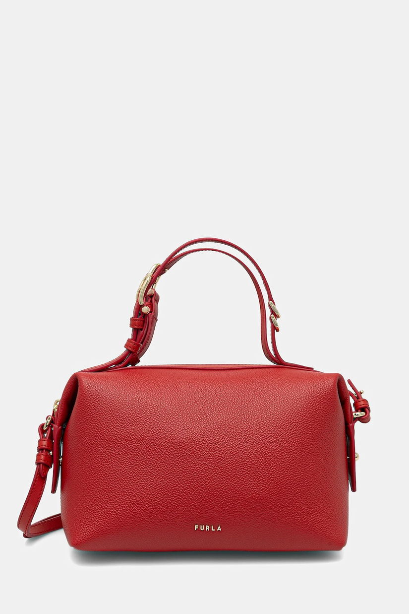 Furla poșetă de piele Double Mini Boston Bag