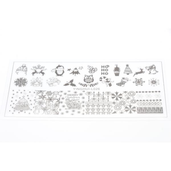 Matrita pentru stampila unghii de Anul Nou #10, Global Fashion, L026, 12,5*6,5 cm