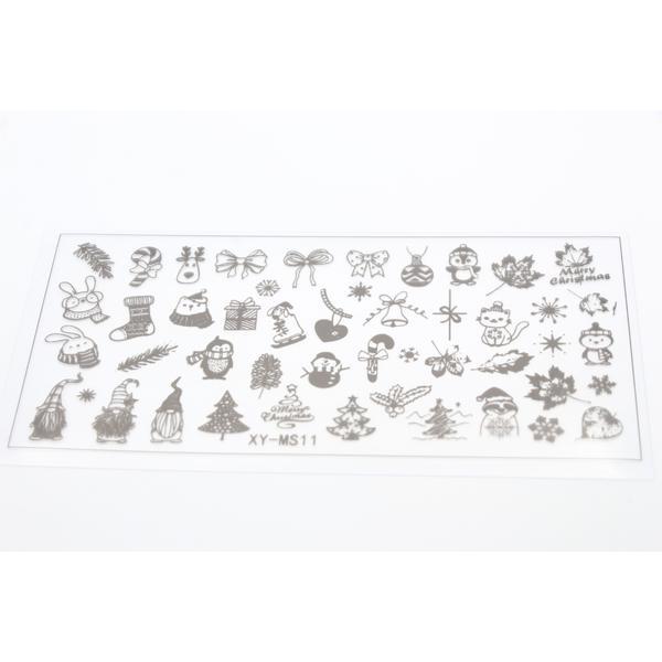 Matrita pentru stampila unghii de Anul Nou #08, Global Fashion, XY-MS11, 12,5*6,5 cm