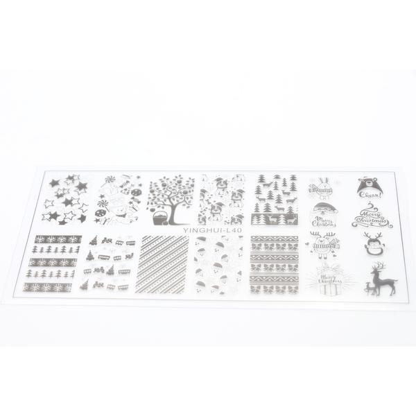 Matrita pentru stampila unghii de Anul Nou #11, Global Fashion, L40, 12,5*6,5 cm