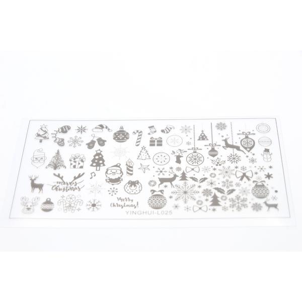 Matrita pentru stampila unghii de Anul Nou #14, Global Fashion, L025, 12,5*6,5 cm