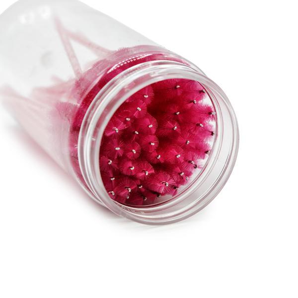 Set de 50 periuțe pentru extensii de gene, fucsia