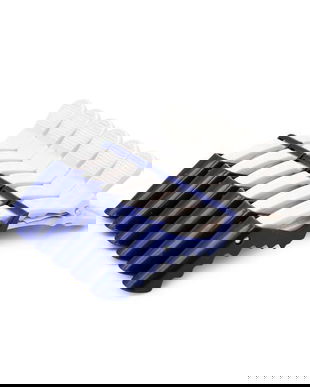 Clame pentru păr, 6 bucăți, alb+albastru