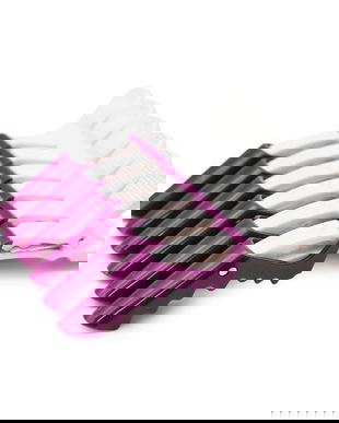 Clame pentru păr, 6 bucăți, alb+mov