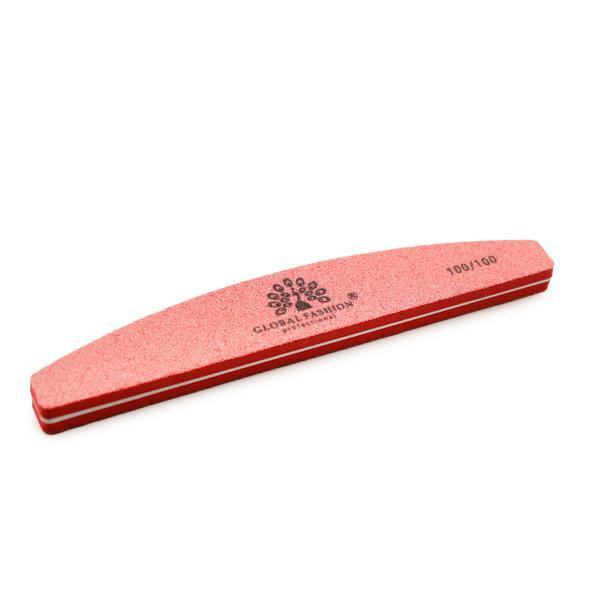 Pila buffer pentru unghii, granulatie 100/100, culoare coral