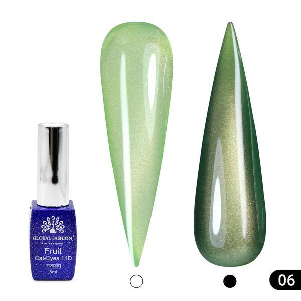 Ojă semipermanentă ochi de pisică Fruit 11D 8 ml, 06