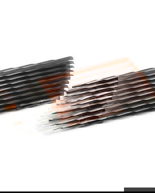 Set de pensule Global Fashion pentru desen, 9 bucăți, m&acirc;nere maro
