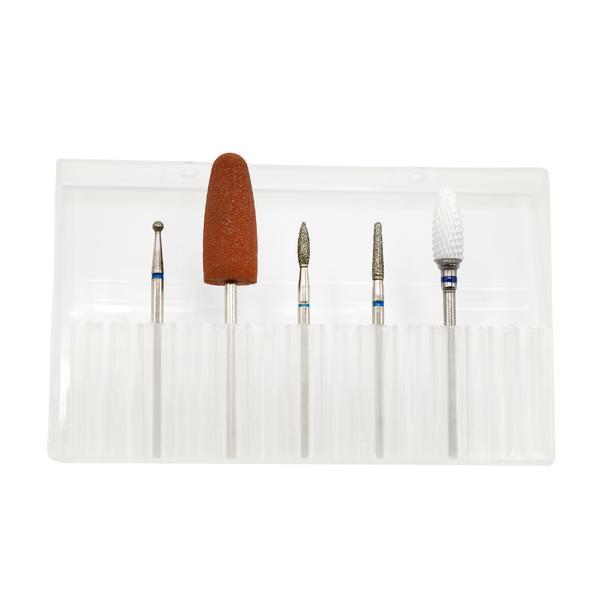 Set de bituri pentru manichiură, 5 bucăți, br&acirc;u albastru