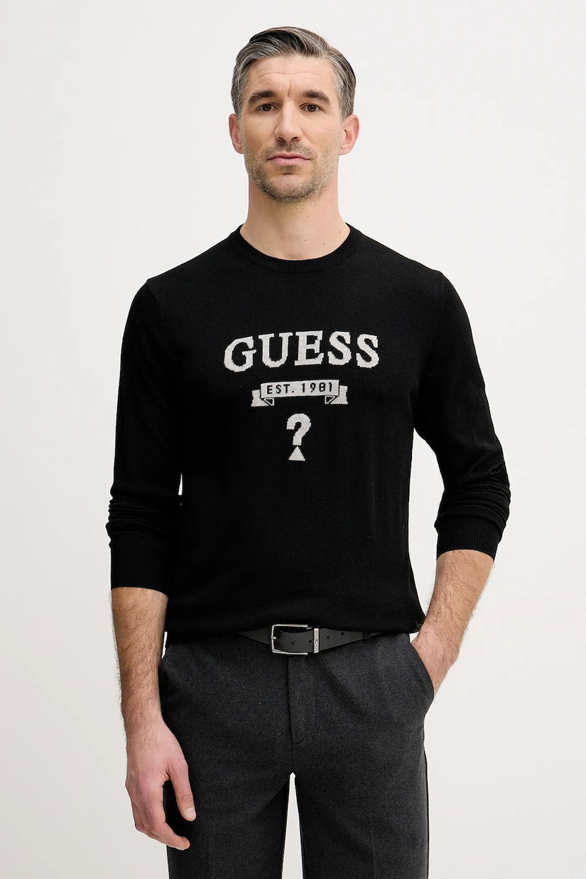 Guess pulover din amestec de mătase HAMMOND