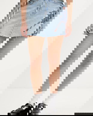 Hugo Blue fustă jeans HUGO x Jujutsu Kaisen