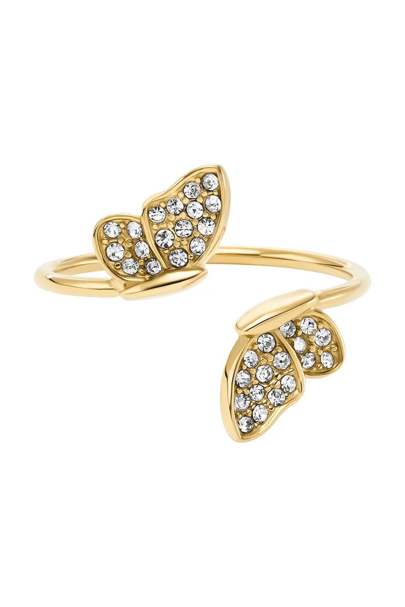 Fossil inel placat cu aur