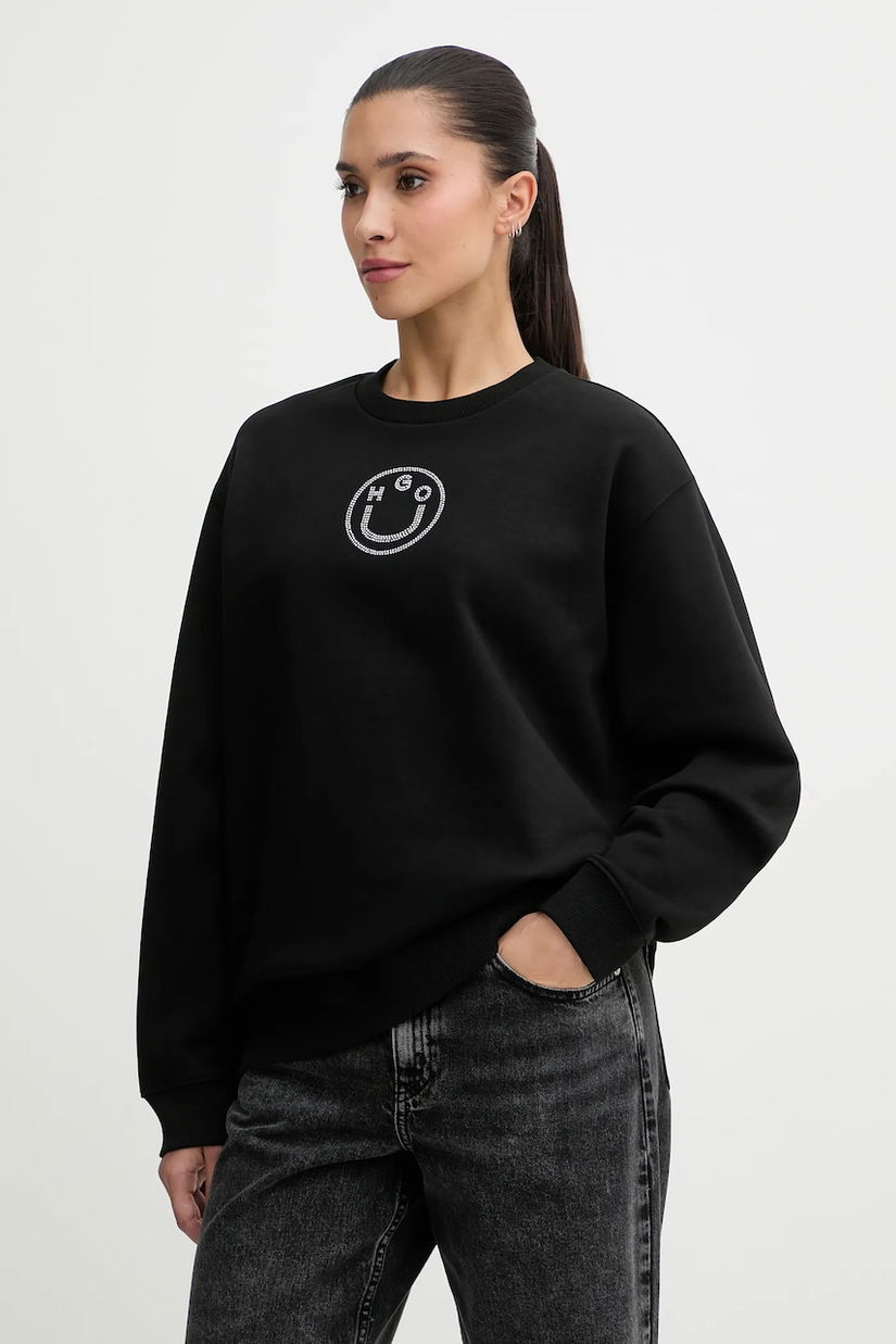 HUGO Blue hanorac de bumbac Classic Crew_B_2