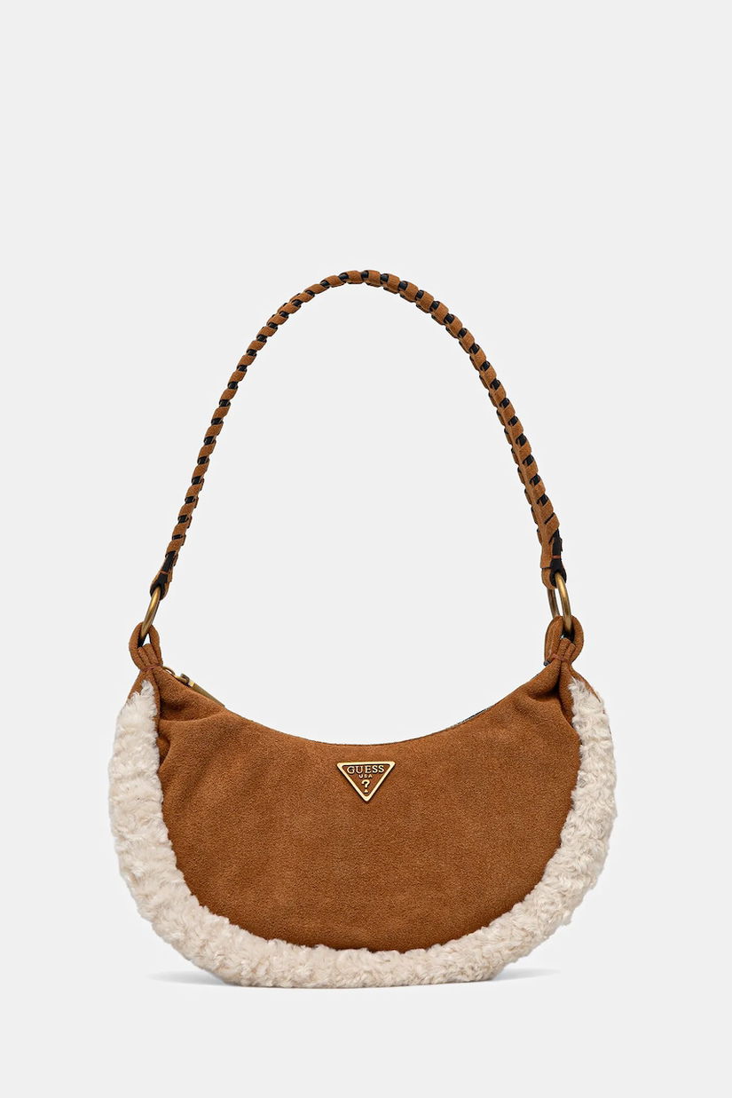 Guess geantă de mână din piele întoarsă AMITA