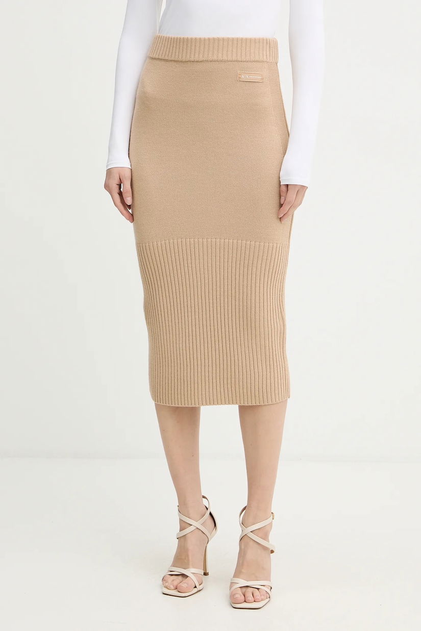 Armani Exchange fustă cu lână