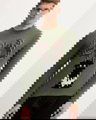 EA7 Emporio Armani pulover din amestec de lână