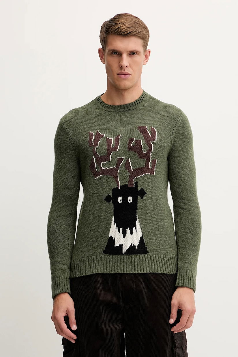 EA7 Emporio Armani pulover din amestec de lână