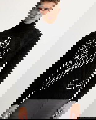 EA7 Emporio Armani pulover din amestec de lână