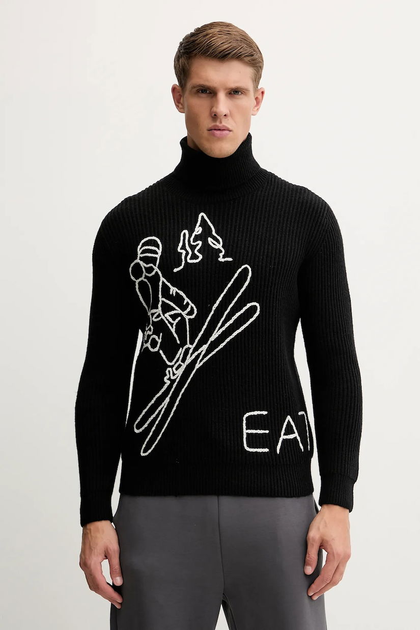 EA7 Emporio Armani pulover din amestec de lână