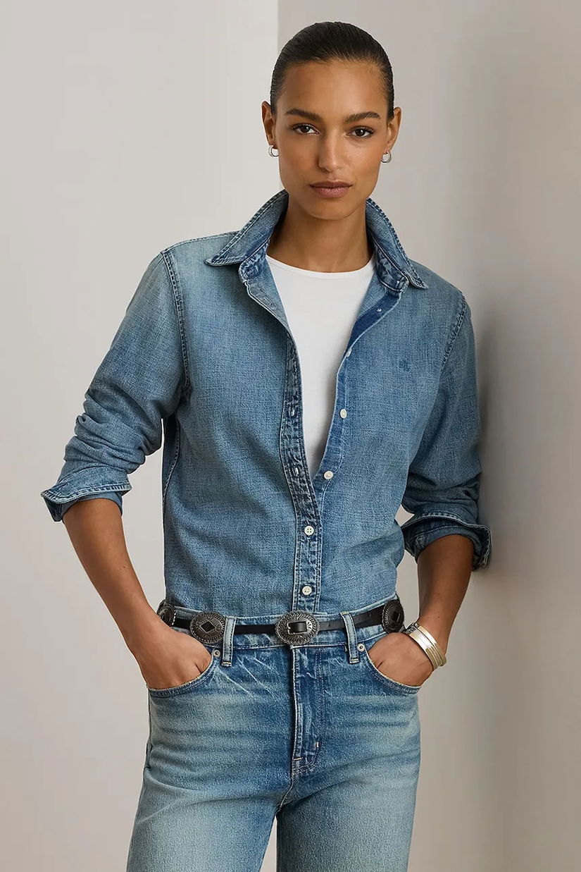 Lauren Ralph Lauren cămașă din bumbac denim
