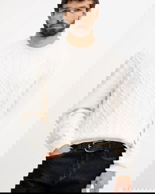 Armani Exchange pulover din amestec de lână