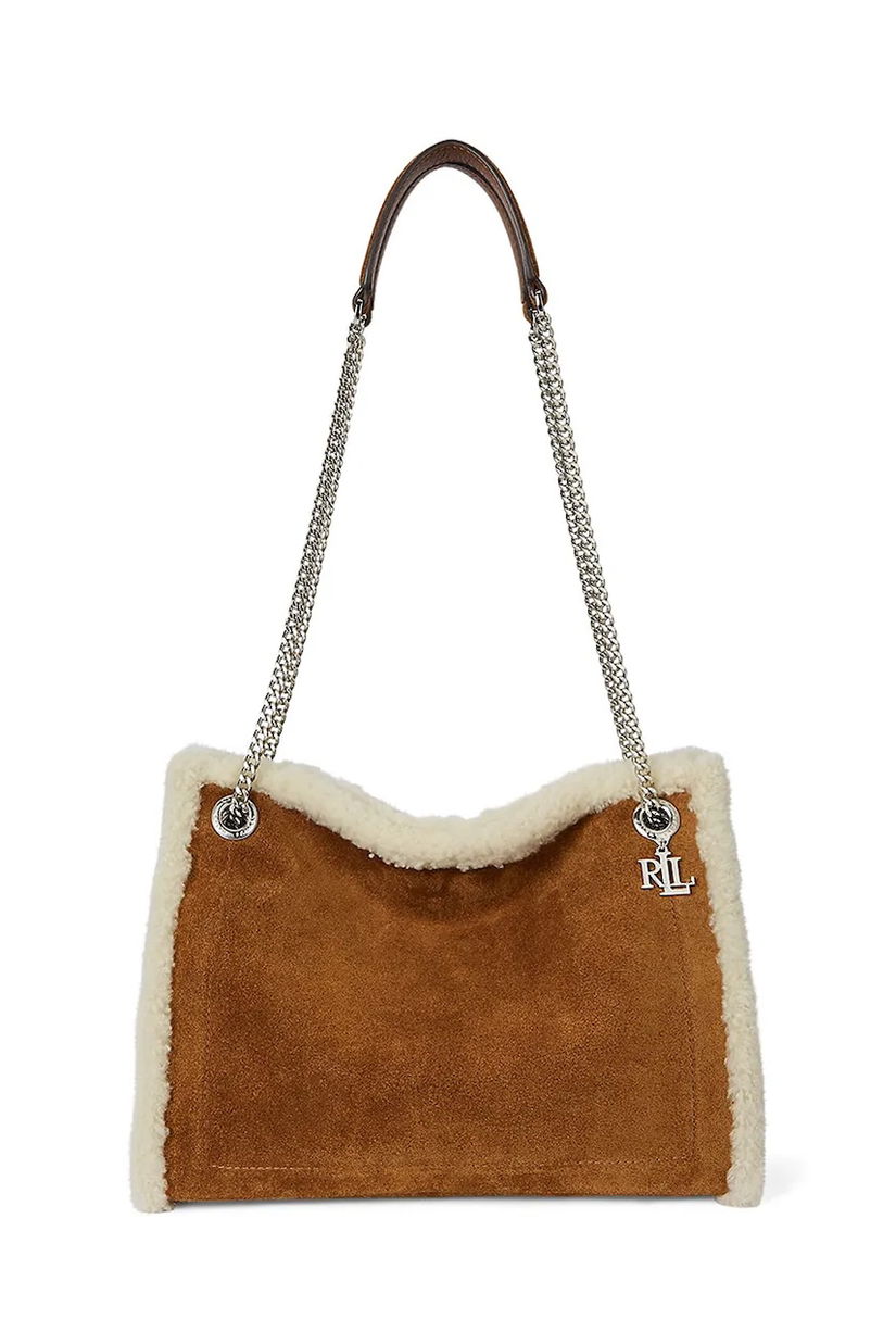 Lauren Ralph Lauren geantă de mână din piele întoarsă