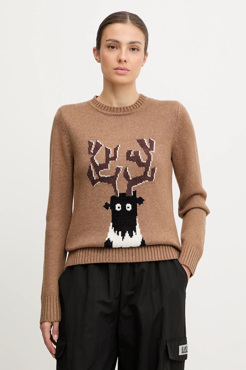 EA7 Emporio Armani pulover din amestec de lână