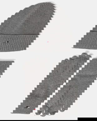 Tommy Hilfiger pălărie și mănuși din amestec de cașmir 2-pack