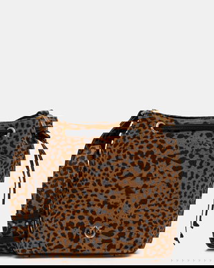 Pinko geantă de mână din piele întoarsă