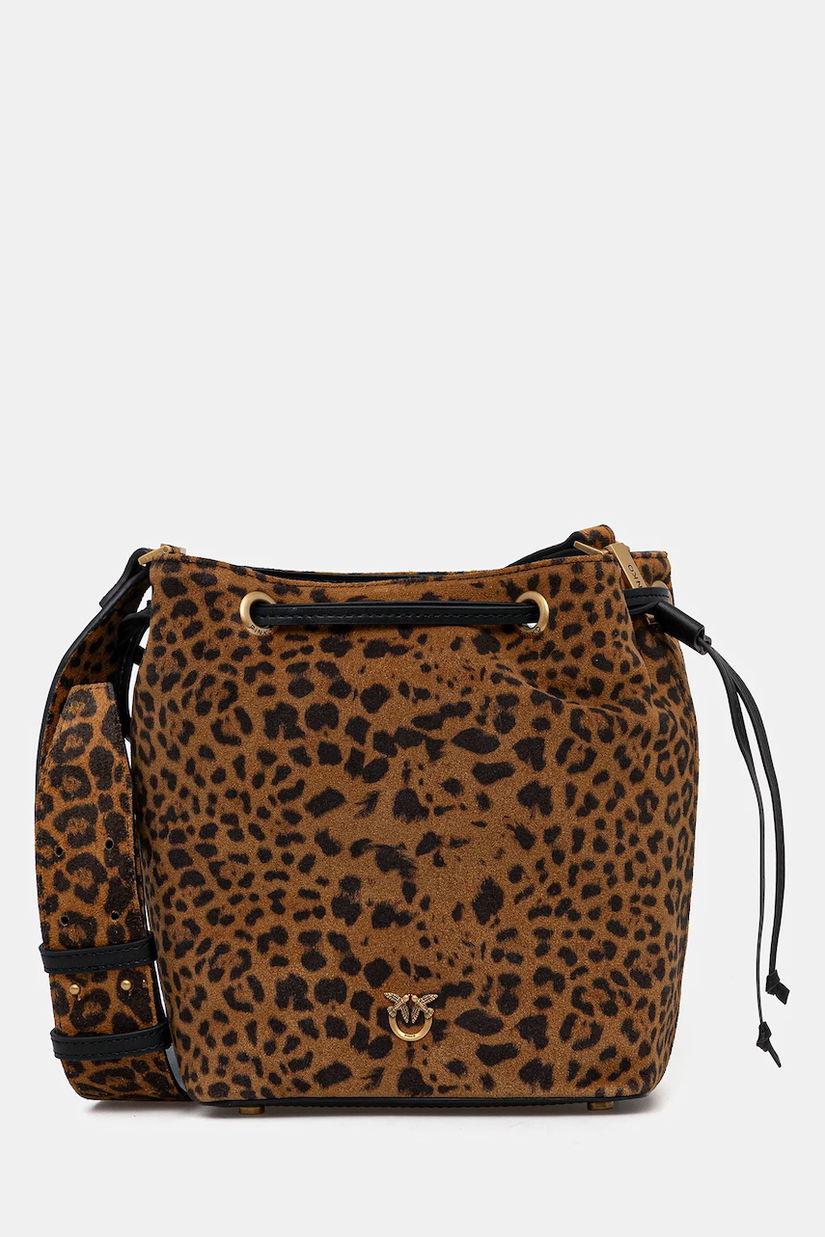 Pinko geantă de mână din piele întoarsă