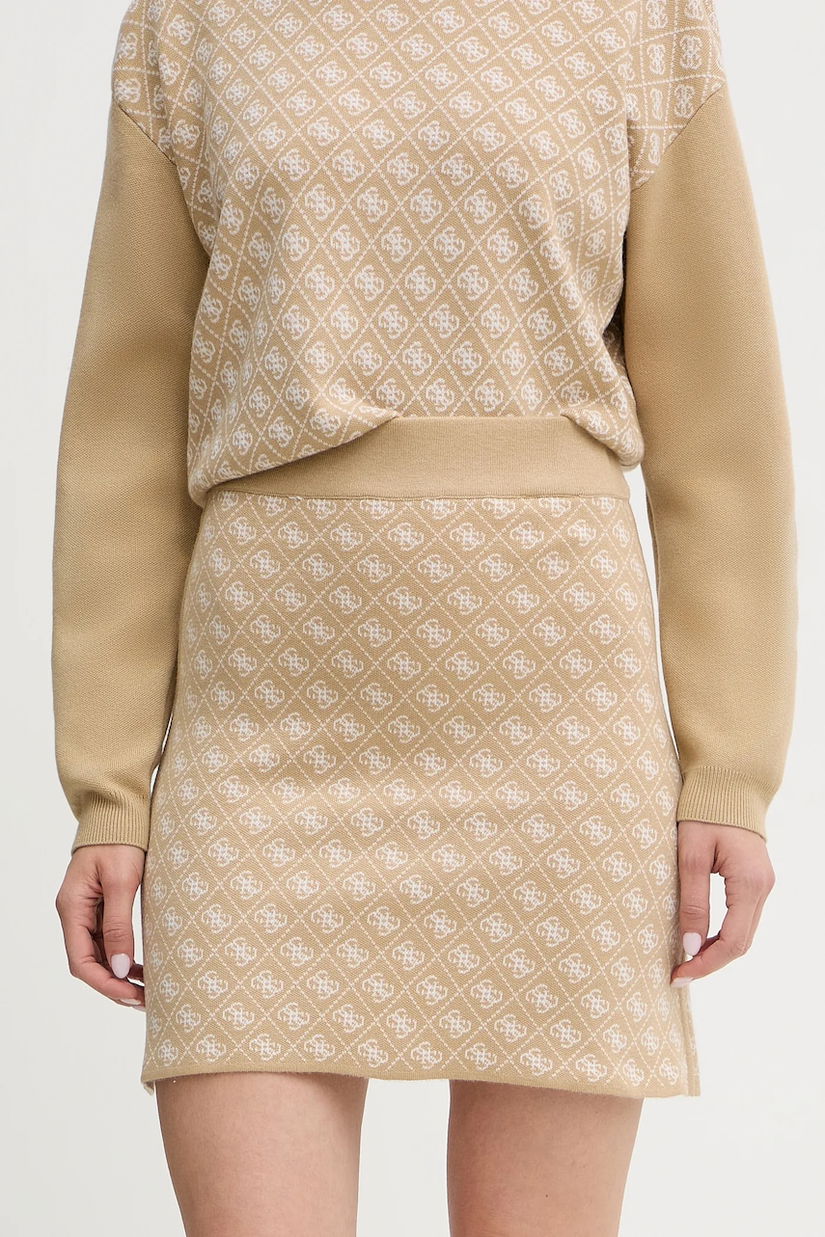 Guess fustă din amestec de lână AUBREY