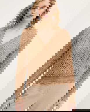 Twinset pulover cu adaos de mohair