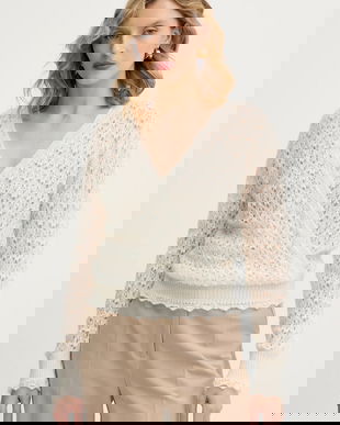 Twinset pulover cu adaos de mohair