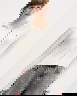 Guess Jeans cardigan cu amestec de mătase