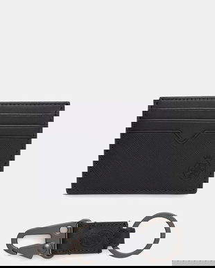 Tommy Hilfiger card holder din piele și breloc