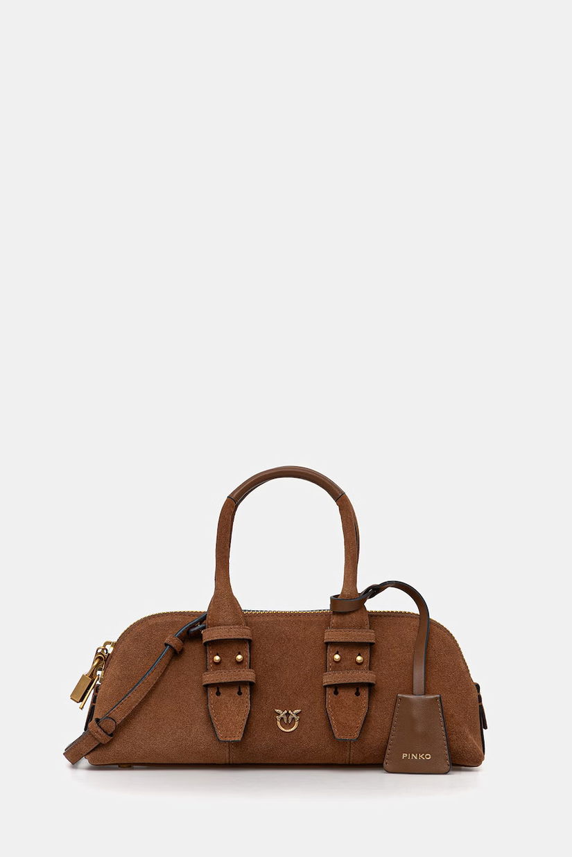 Pinko geantă de mână din piele întoarsă Horizontal