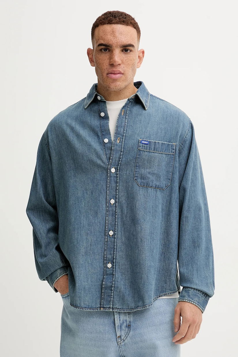 HUGO Blue cămașă jeans Ebalto