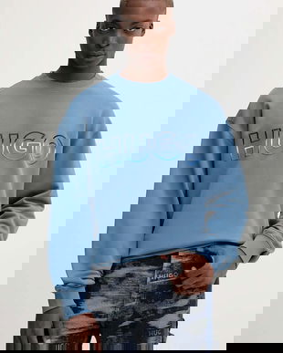 HUGO Blue hanorac de bumbac Nogocrew