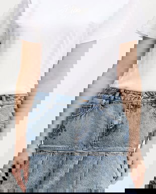 HUGO Blue fustă din denim Gaby_B