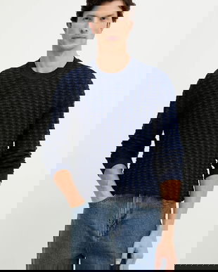 Armani Exchange pulover din amestec de lână