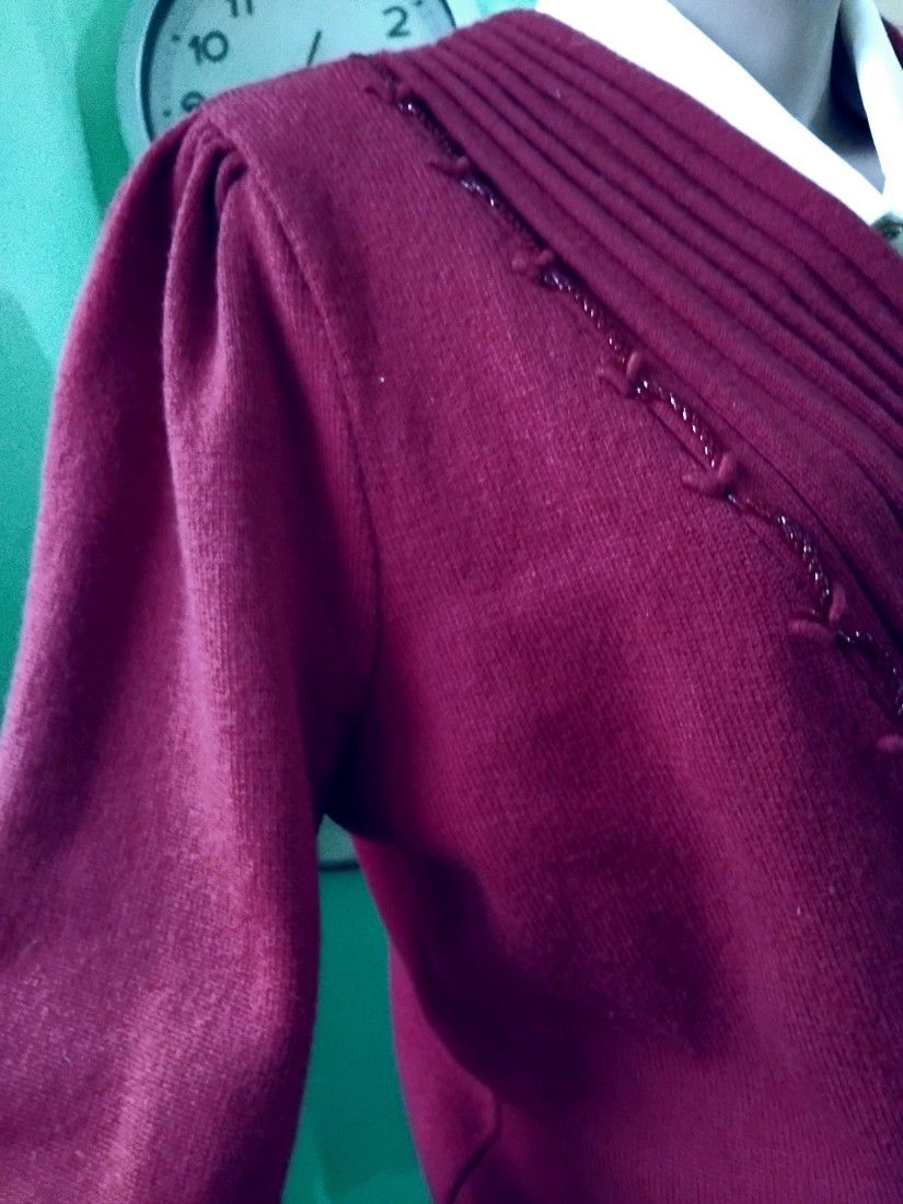 Bluza lana merino, bordo