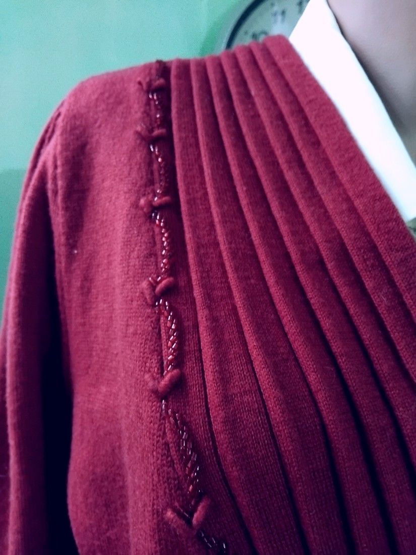 Bluza lana merino, bordo