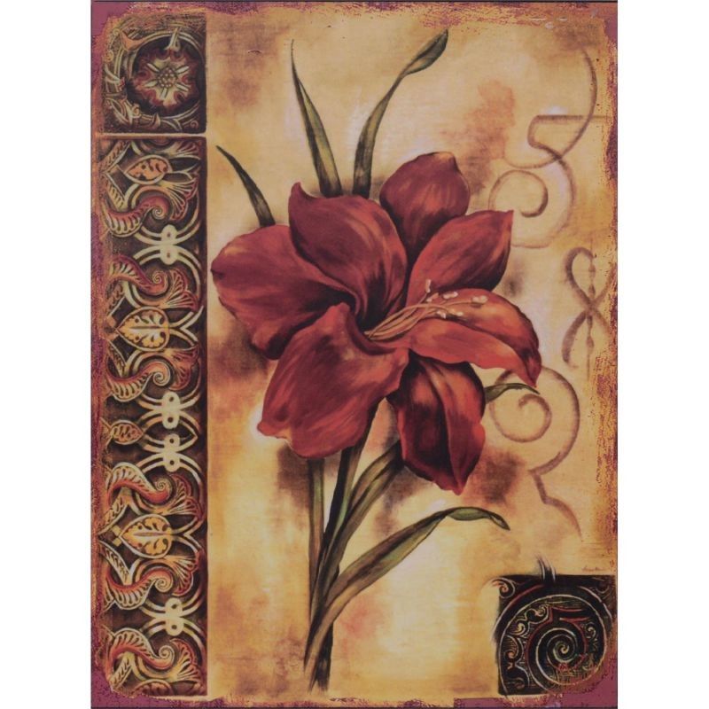 Decoratiune de perete din metal cu un crin