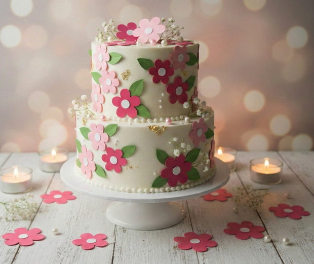 Set flori pentru decor tort
