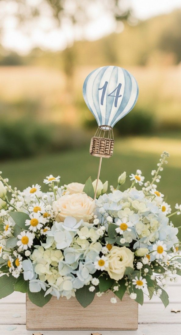 Numere de masă Balon cu aer cald