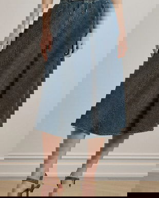 Lauren Ralph Lauren fustă din bumbac denim