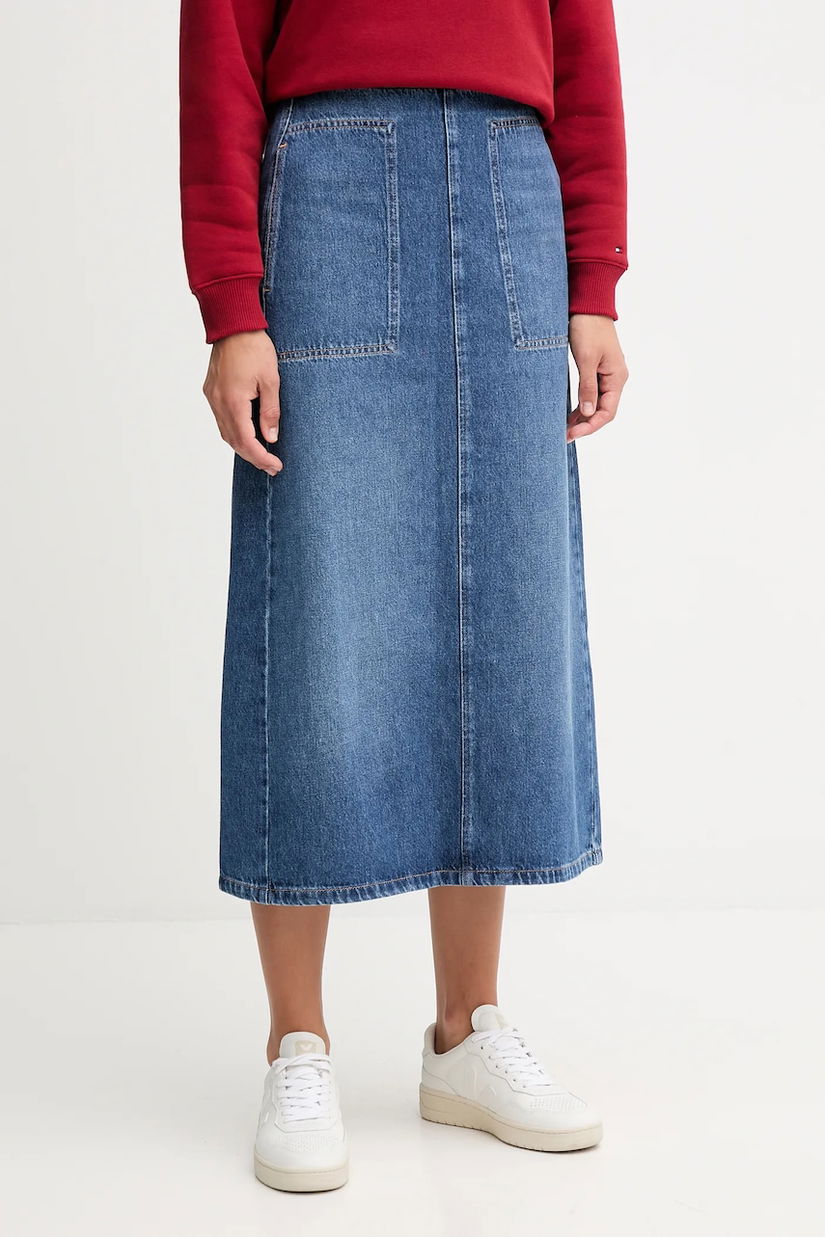 Tommy Hilfiger fustă din bumbac denim