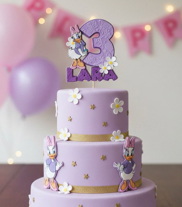 Topper tort Daisy personalizat