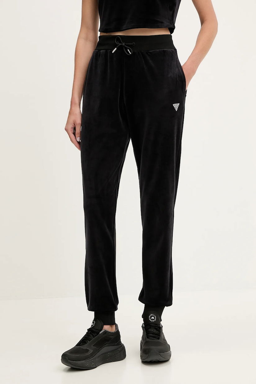 Guess pantaloni de trening din velur COUTURE
