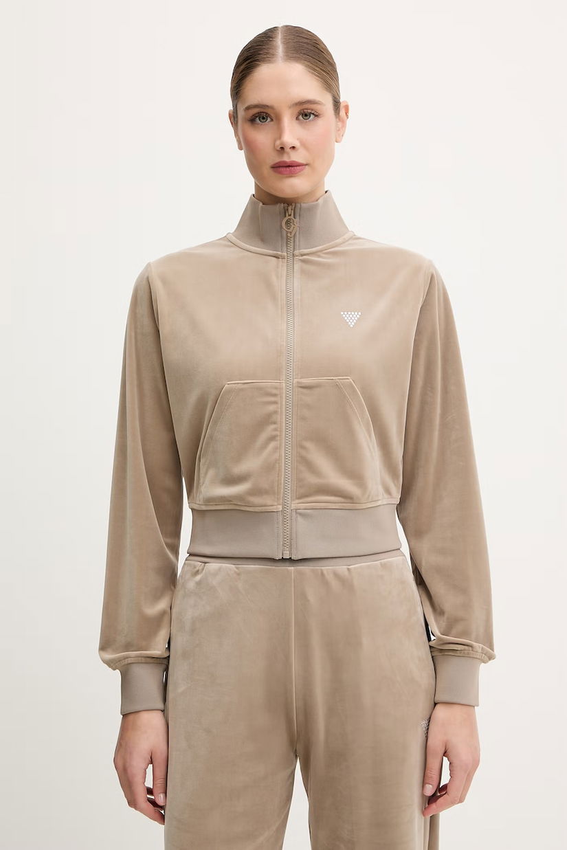 Guess bluză din velur COUTURE